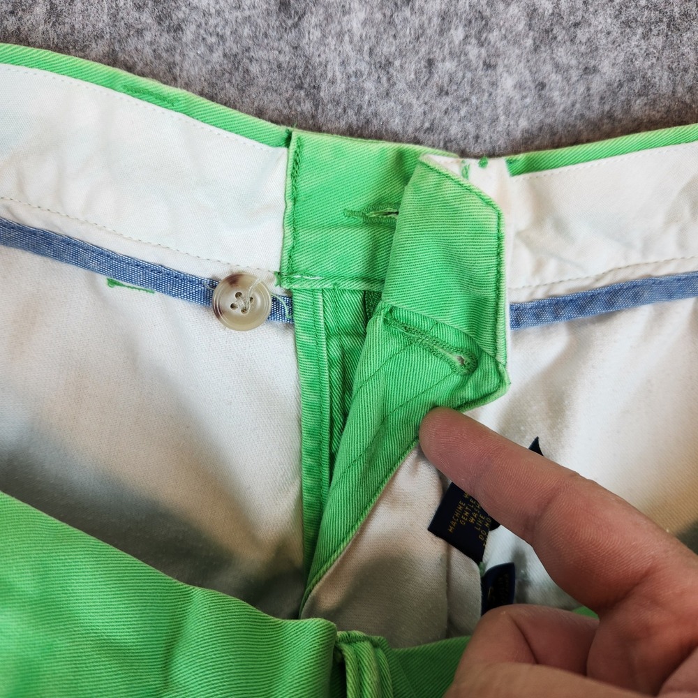 Polo Ralph Lauren Bedford Chino Shorts Men 35 Green Shark Sailboat Embroidered‎ - Picture 8 of 14